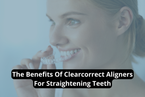 Woman smiling with Clearcorrect Aligners at Prairie Star Dental in Round Rock, highlighting benefits for straightening teeth