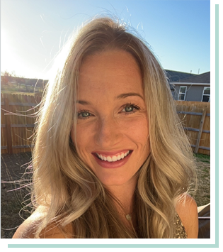 Meet our team: A woman with long blonde hair smiles at the camera outdoors, with sunlight and a wooden fence in the background.